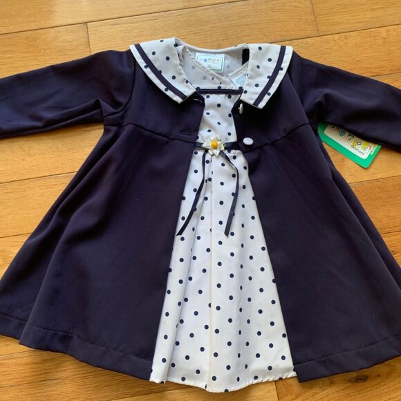 Jodee Fashions Navy Blue & Polka Dot Dress – Size 24 Months (New with Tags) - Picture 9 of 12
